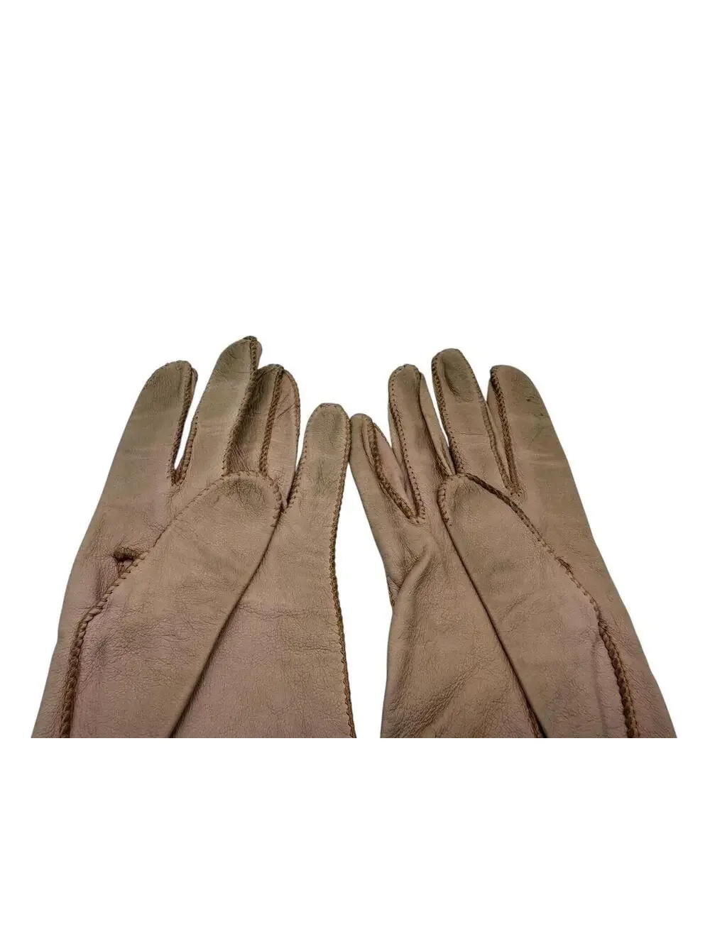 60s Carlee Vintage Kidskin Gloves: Pink Leather, Over-the-Wrist, Size 6 1/2